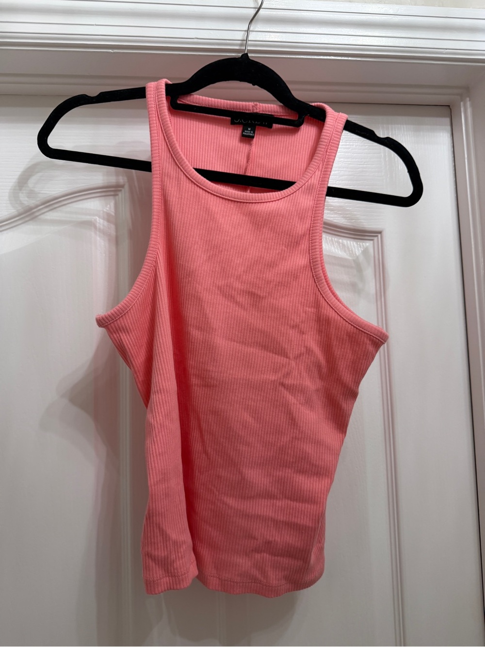 J. Crew Ribbed Scoop Neck Tank - Coral Pink